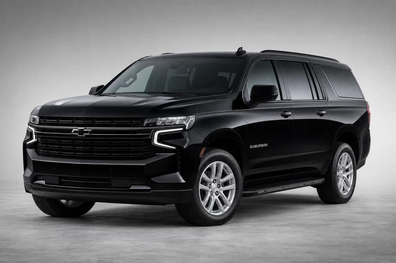 Black Chevrolet Suburban full-size SUV