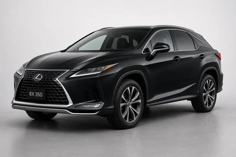 Black Lexus RX 350h mid-size SUV